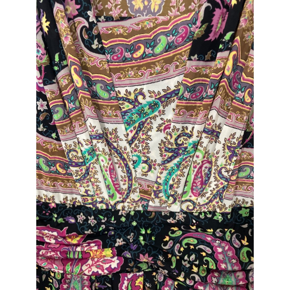 Etro Italy Paisley Stretch Jersey Midi Dress Multi Color Size IT 46 US 10 - Picture 8 of 11